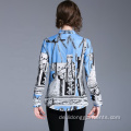 Design Custom Printing Long Sleeve Bluses Office Keeing